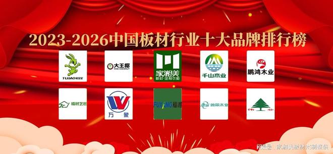 2023年-2026年中国板材行业十大品牌排行榜(图1)